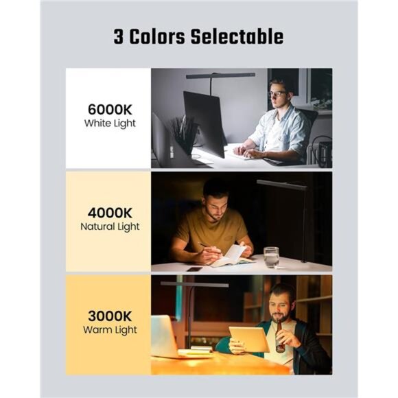 LED Desk Lamp for Office Home, Eye-Caring Desk Light with Adjustable Gooseneck - Picture 4 of 7